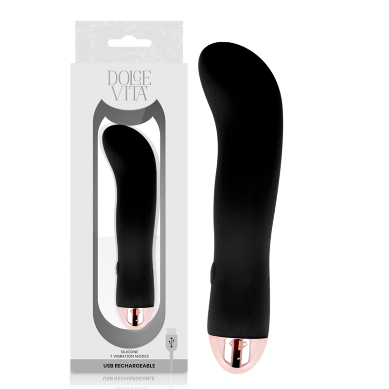 DOLCE VITA - VIBRATORE RICARICABILE DUE NERO 7 VELOCITÀ DOLCE VITA - VIBRATORE RICARICABILE DUE NERO 7 VELOCITÀ