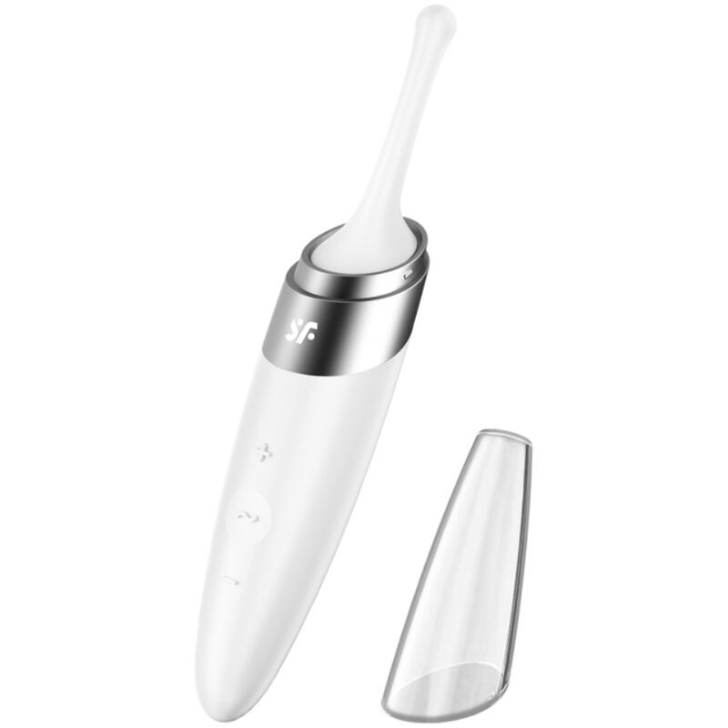 SATISFYER - VIBRATORE CON PUNTA CLIT TWIRLING DELIGHT BIANCO SATISFYER - VIBRATORE CON PUNTA CLIT TWIRLING DELIGHT BIANCO