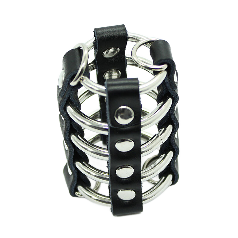 OHMAMA FETISH - GABBIA PER PENE CON ANELLI IN METALLO E CINTURINI IN PELLE OHMAMA FETISH - GABBIA PER PENE CON ANELLI IN METALLO E CINTURINI IN PELLE