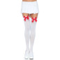 LEG AVENUE - CALZAMAGLIA IN NYLON CON FIOCCO BIANCO/ROSSO