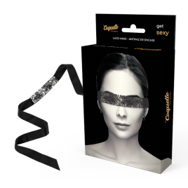 COQUETTE CHIC DESIRE - MASCHERA IN PIZZO NERO CON NASTRO