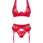 OBSESSIVE - SET LACELOVE TRE PEZZI ROSSO XS/S