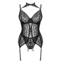 LIVCO CORSETTI FASHION - GIELLANDRA FOR THE SENSES COLLEZIONE CORSETTO + PANTY NERO L/XL