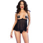 CHILIROSE - CR 4715 SET BABYDOLL QUATTRO PEZZI ROSSO XL