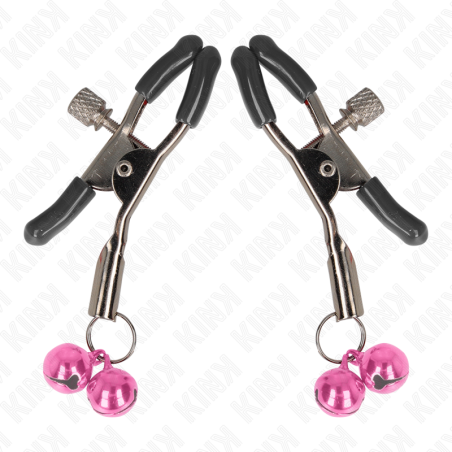 KINK - MORSETTO PER CAPEZZOLI DOPPIA CAMPANA ROSA 6 CM