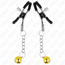 KINK - MORSETTI PER CAPEZZOLI CON PENDENTE JINGLE BELL ORO 6 CM
