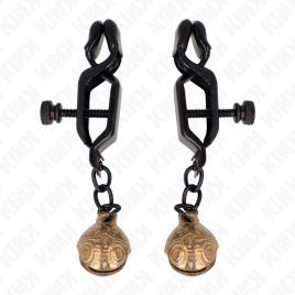 KINK - MORSETTI PER CAPEZZOLI STILE BELL JAW NERO 7 CM