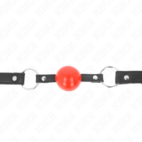 KINK - BALL 4 CM GAG CON SERRATURA SFERA ROSSA CINTURINO NERO 60 x 2 CM