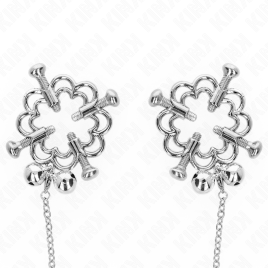 KINK - PINZE PER CAPEZZOLI A FIORE IN METALLO CON CATENA