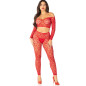 LEG AVENUE - CROP TOP + CALZE ROSSO TAGLIA UNICA LEG AVENUE - CROP TOP + CALZE ROSSO TAGLIA UNICA