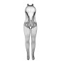 SUBBLIME - 951801 BODYSTOCKING A RETE E PIZZO SENZA CAVALLO CON COLLO ALTO NERO TAGLIA UNICA