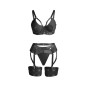 SUBBLIME - 955236 REGGISENO BONDAGE NERO CON GIARRETTIERA SET S/M