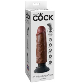 KING COCK - CAZZO VIBRANTE MARRONE 15,24 CM