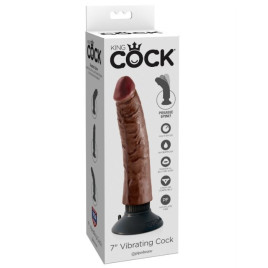 KING COCK - CAZZO VIBRANTE MARRONE 17,78 CM
