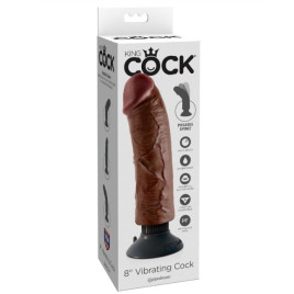 KING COCK - CAZZO VIBRANTE MARRONE 20,32 CM