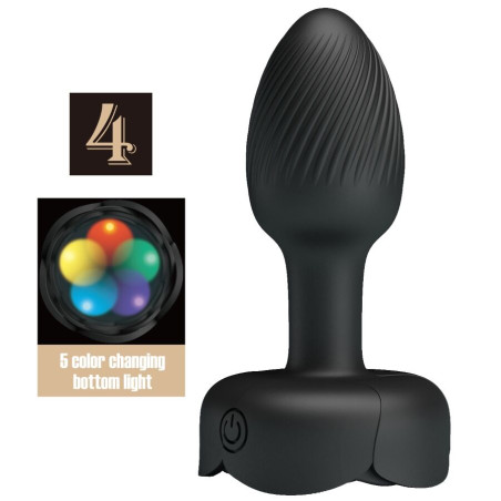PRETTY LOVE - PLUG ANALE OLMAN CON LUCE LED NERO 8,8 CM