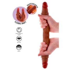 GET REAL - DILDO IN SILICONE A DOPPIA ESTREMITÀ CARAMELLO 40 CM