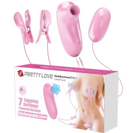 PRETTY LOVE - IMONIE SET MULTIFUNZIONALE 3 IN 1 CON VENTOSA, CAPEZZOLI E CLITORIDE