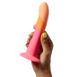 ROMP - DIZI DILDO IN SILICONE CON VENTOSA TRICOLORE 18 CM